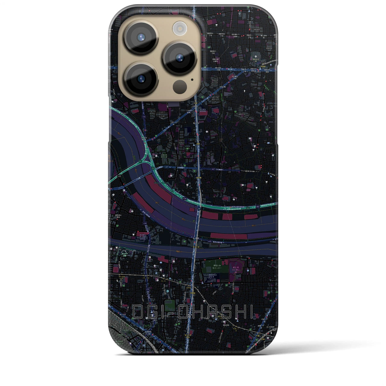 【扇大橋(東京都)】地図柄iPhoneケース(バックカバータイプ)