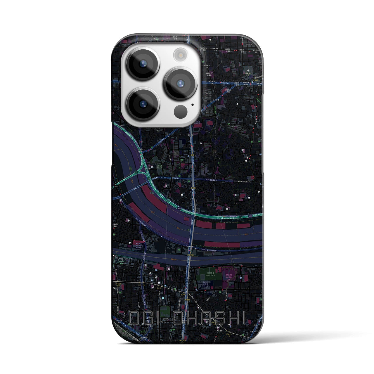 【扇大橋(東京都)】地図柄iPhoneケース(バックカバータイプ)