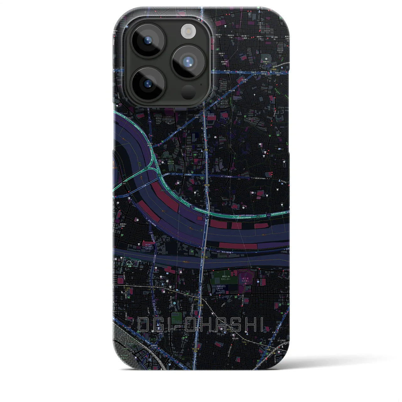 【扇大橋(東京都)】地図柄iPhoneケース(バックカバータイプ)