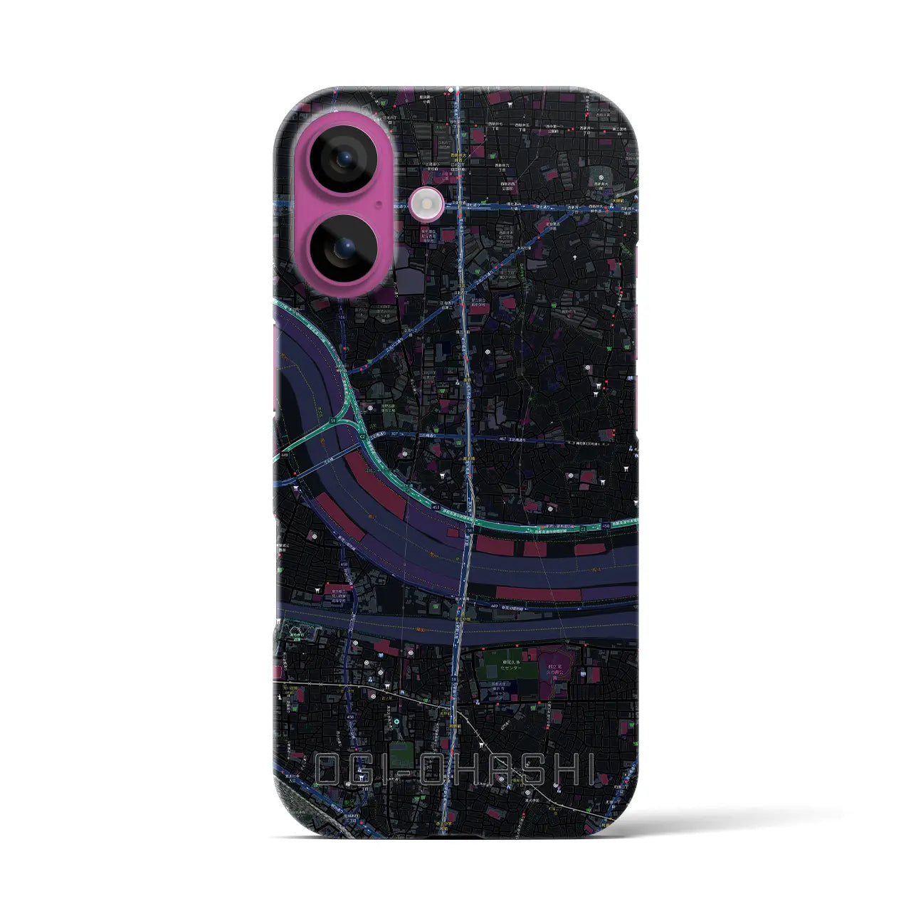 【扇大橋(東京都)】地図柄iPhoneケース(バックカバータイプ)