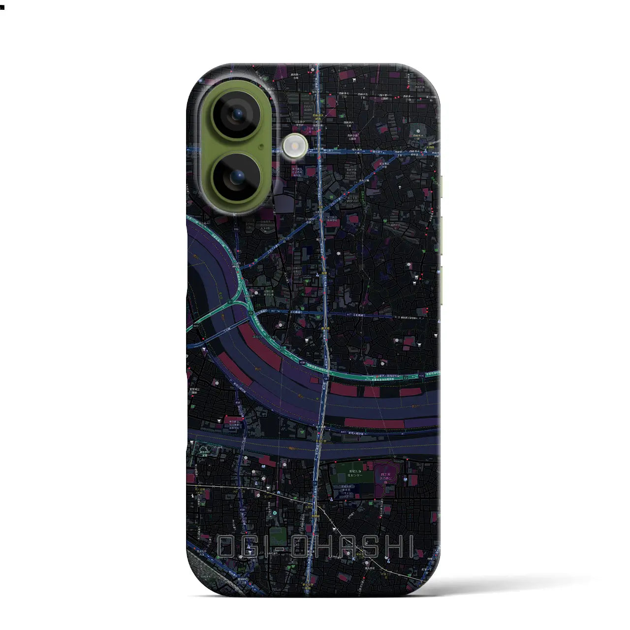 【扇大橋(東京都)】地図柄iPhoneケース(バックカバータイプ)