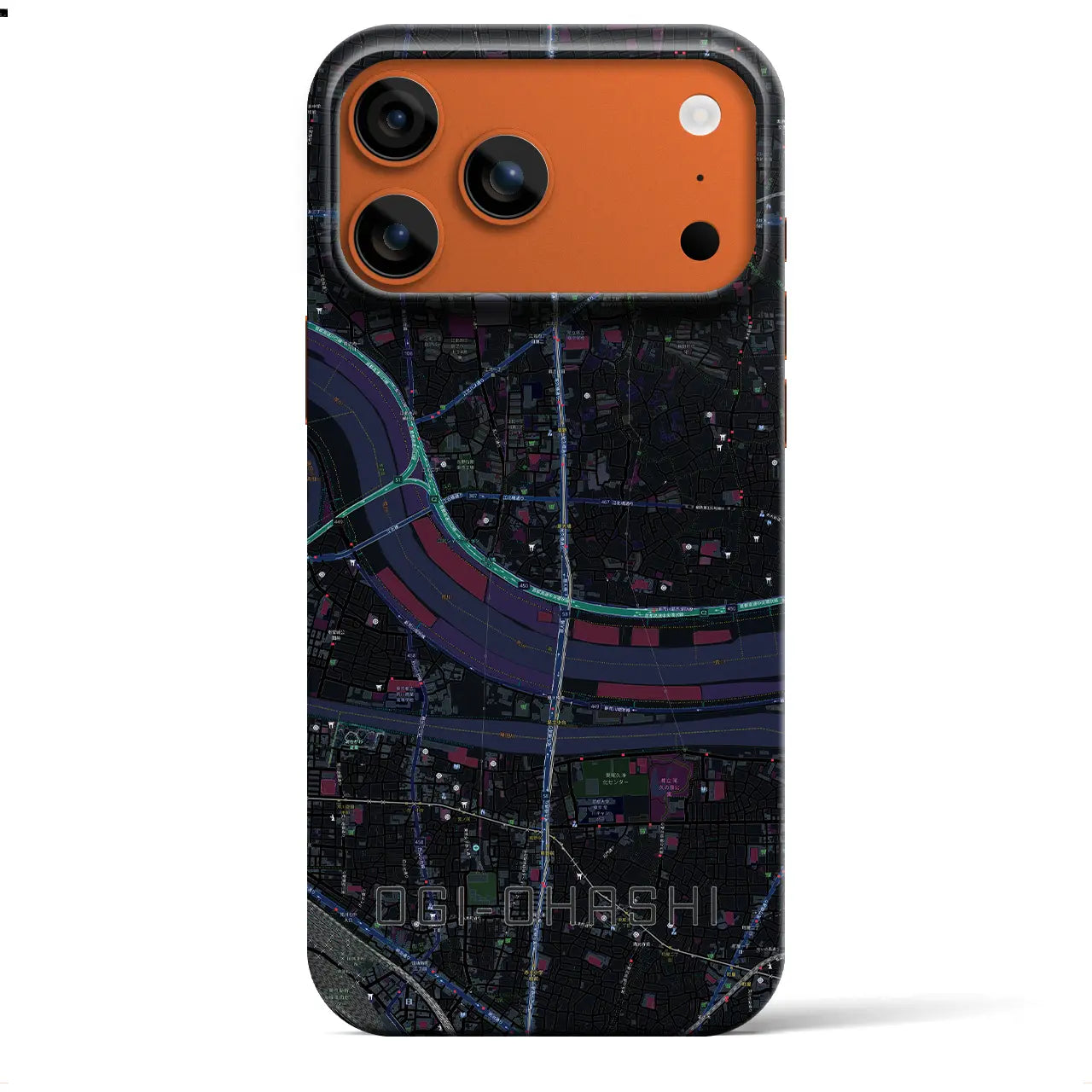 【扇大橋(東京都)】地図柄iPhoneケース(バックカバータイプ)