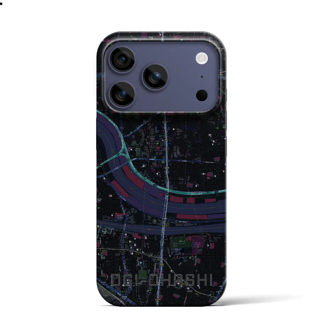 【扇大橋(東京都)】地図柄iPhoneケース(バックカバータイプ)