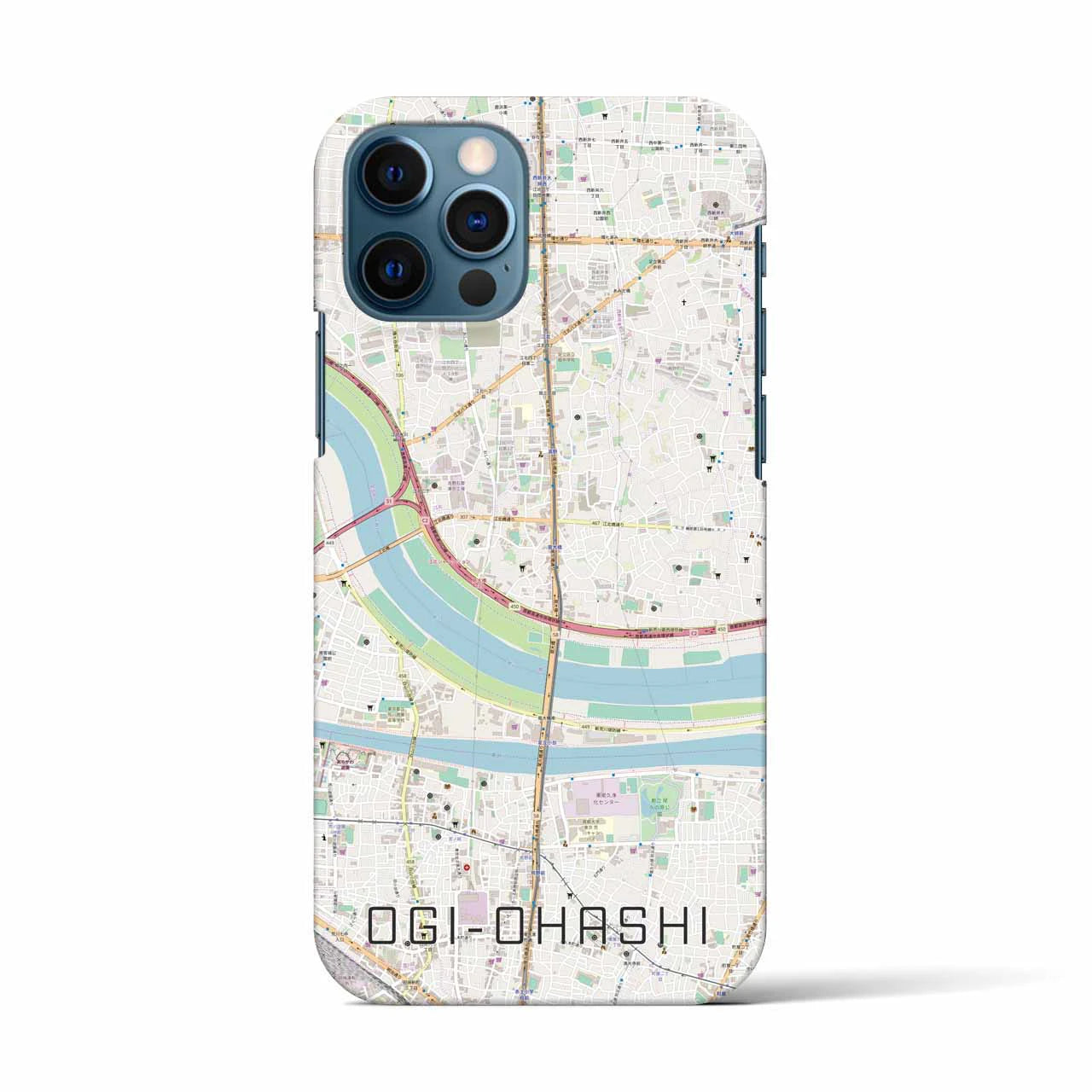 【扇大橋(東京都)】地図柄iPhoneケース(バックカバータイプ)