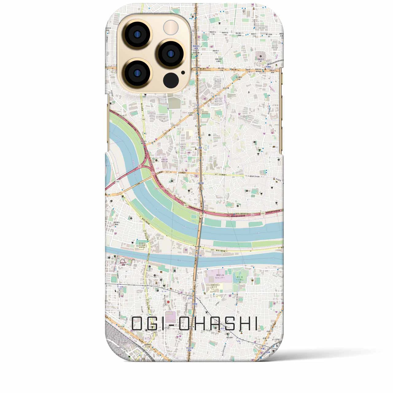 【扇大橋(東京都)】地図柄iPhoneケース(バックカバータイプ)
