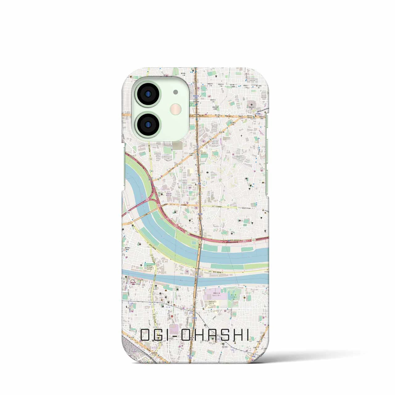 【扇大橋(東京都)】地図柄iPhoneケース(バックカバータイプ)