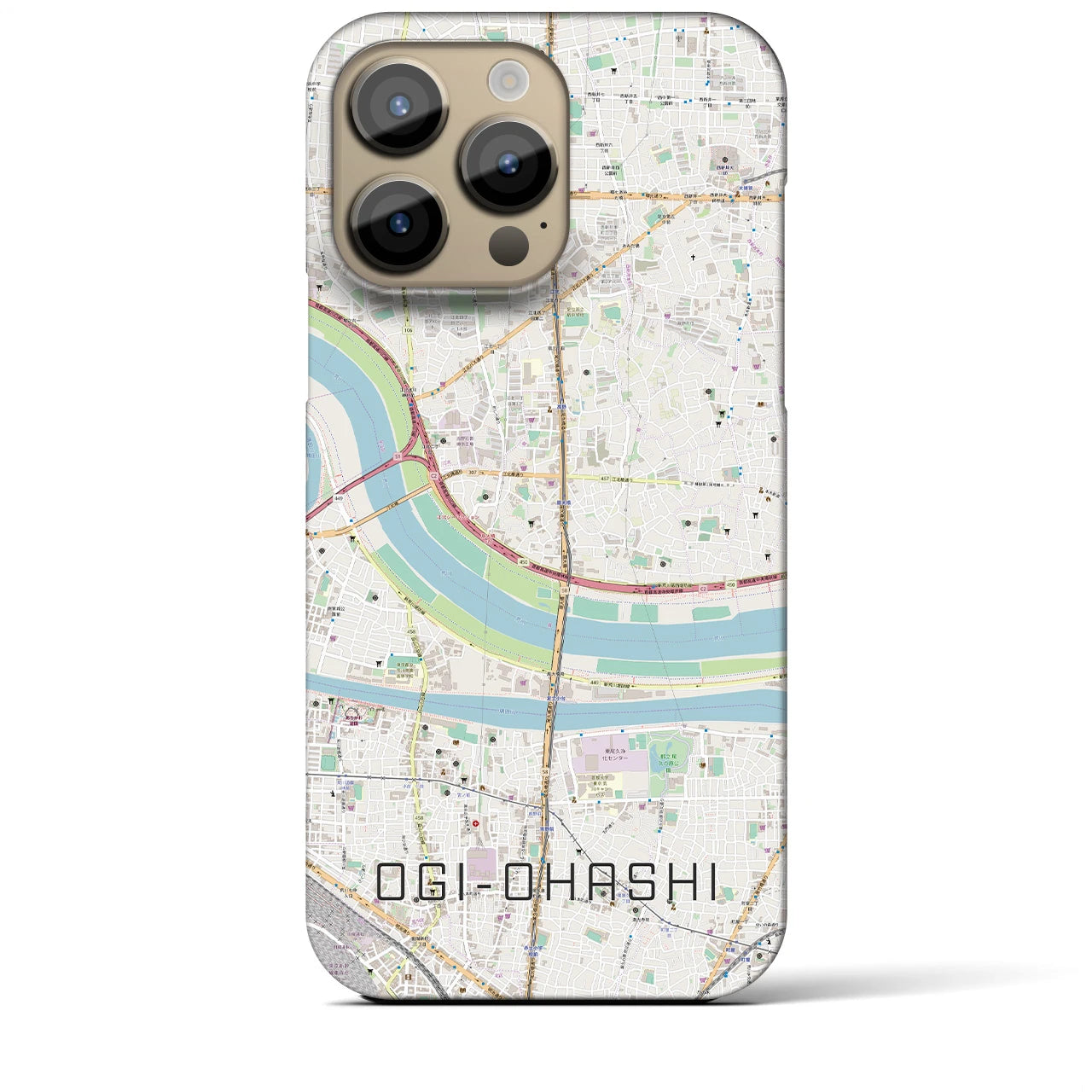 【扇大橋(東京都)】地図柄iPhoneケース(バックカバータイプ)