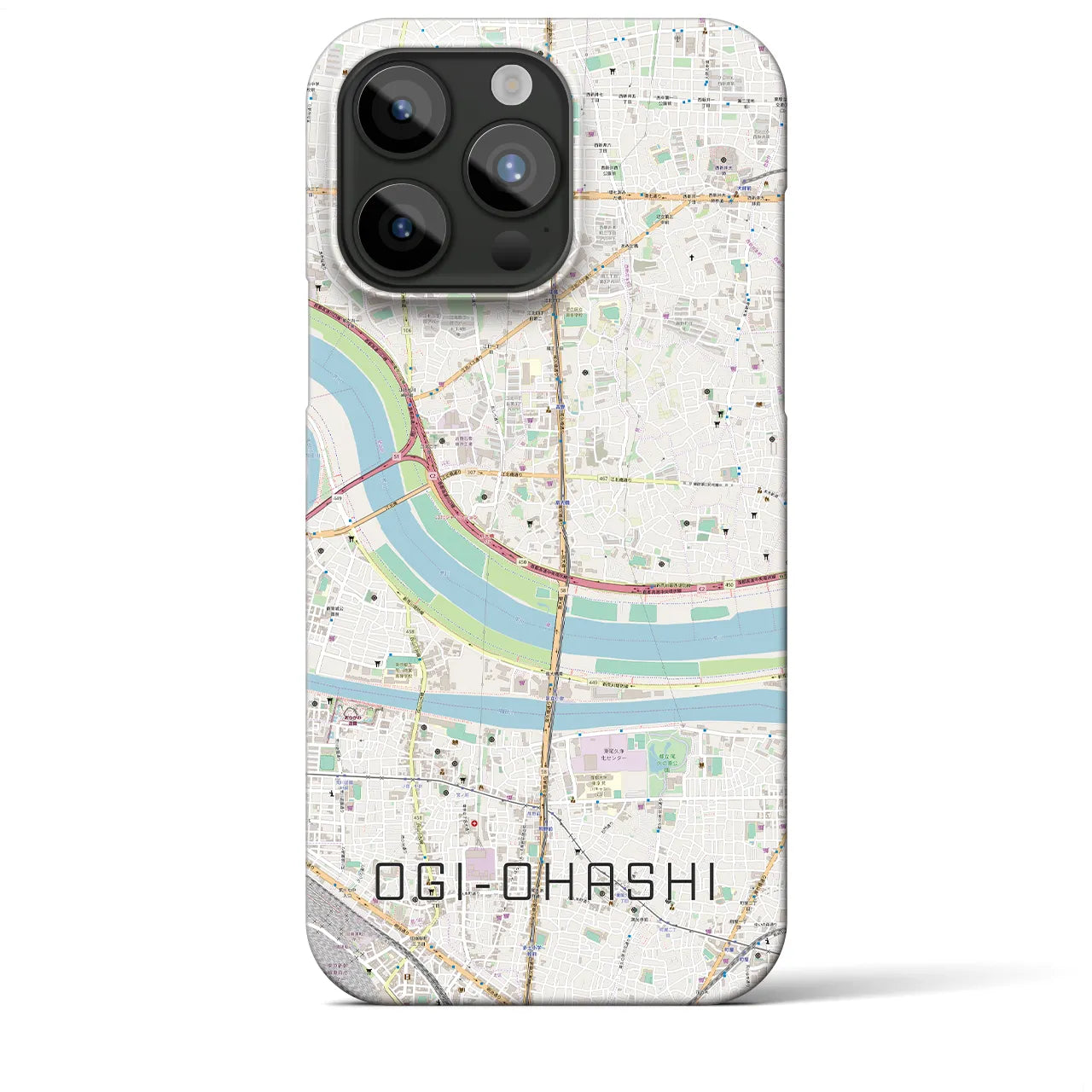 【扇大橋(東京都)】地図柄iPhoneケース(バックカバータイプ)