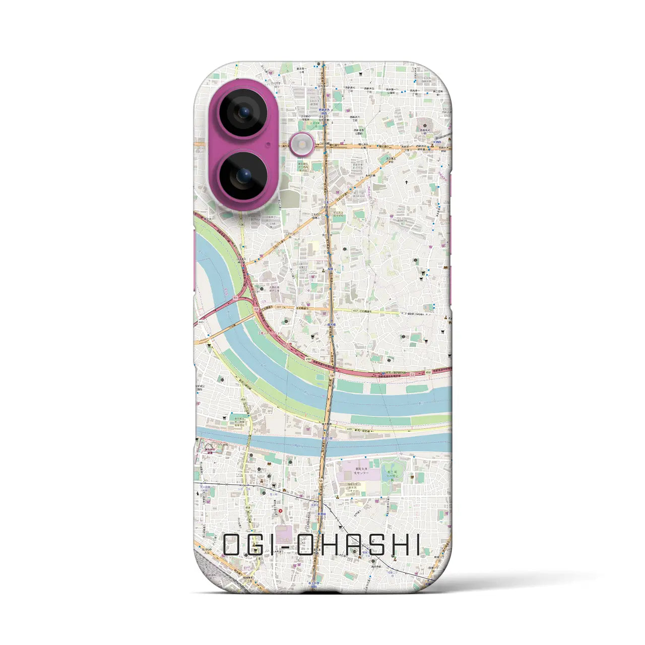 【扇大橋(東京都)】地図柄iPhoneケース(バックカバータイプ)