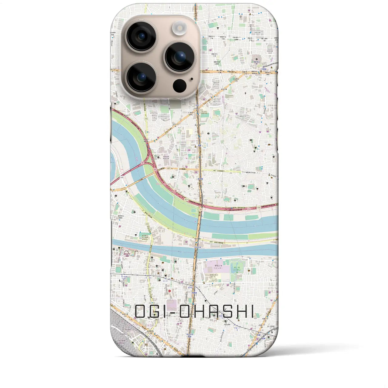 【扇大橋(東京都)】地図柄iPhoneケース(バックカバータイプ)