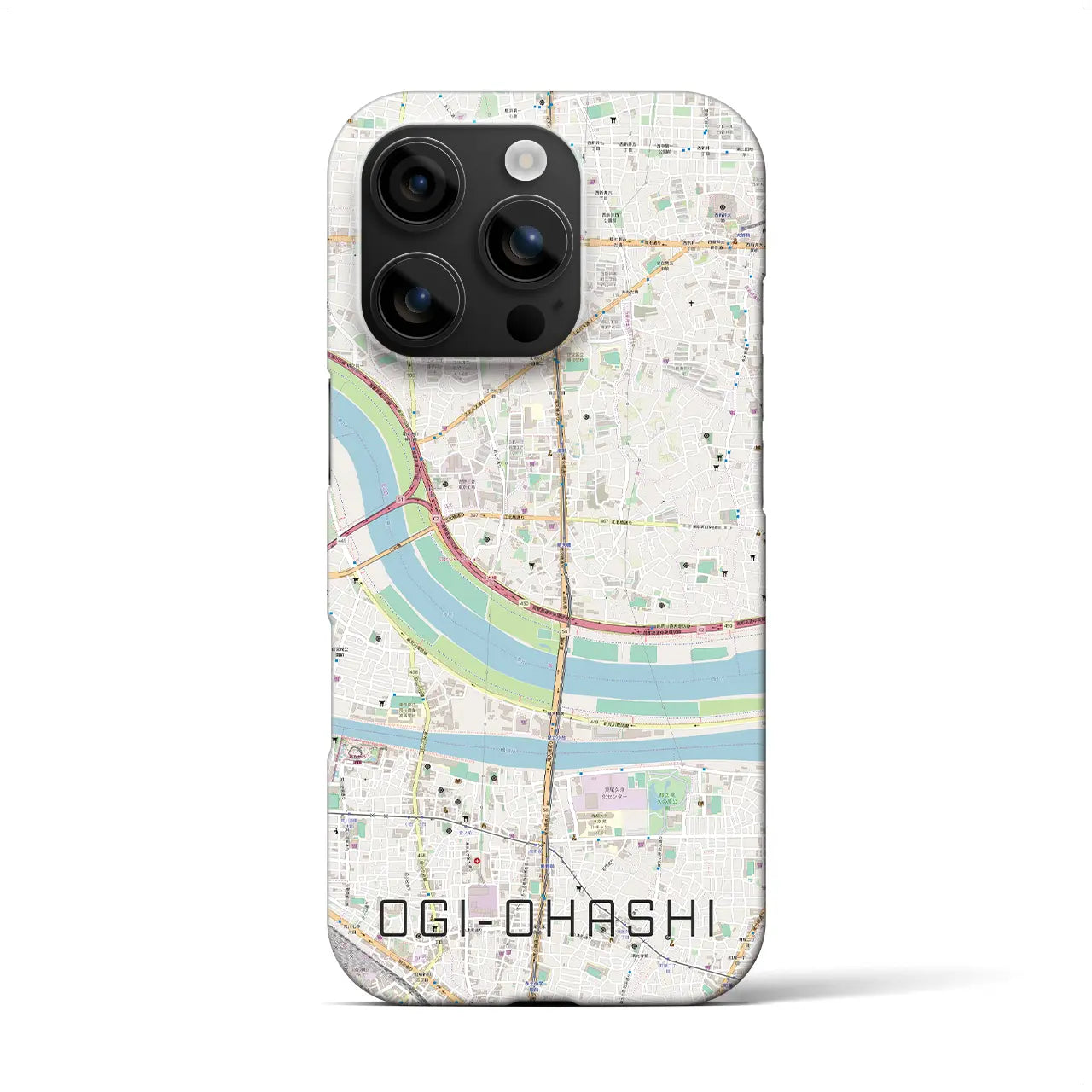 【扇大橋(東京都)】地図柄iPhoneケース(バックカバータイプ)