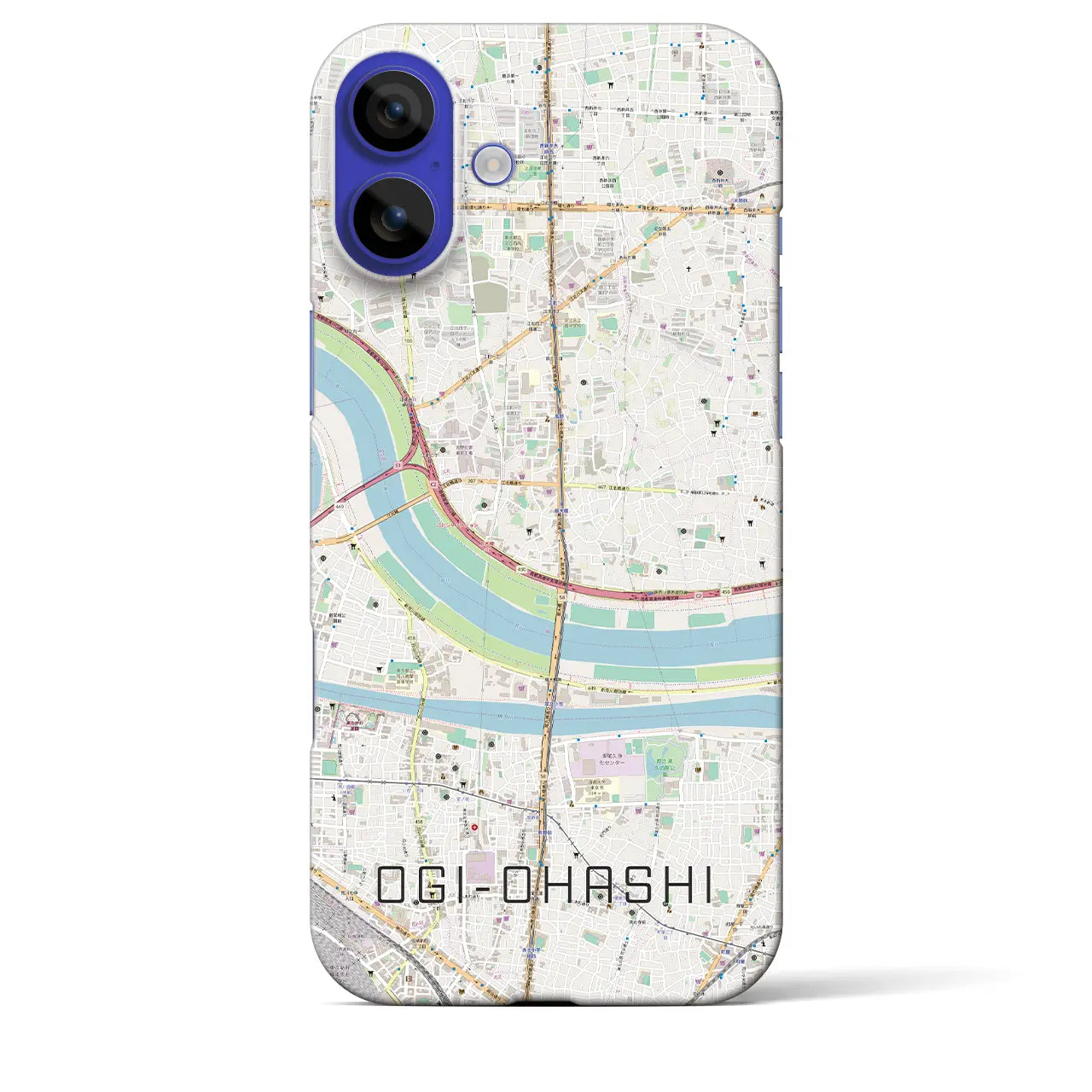 【扇大橋(東京都)】地図柄iPhoneケース(バックカバータイプ)ナチュラル・iPhone 16 Pro Max 用