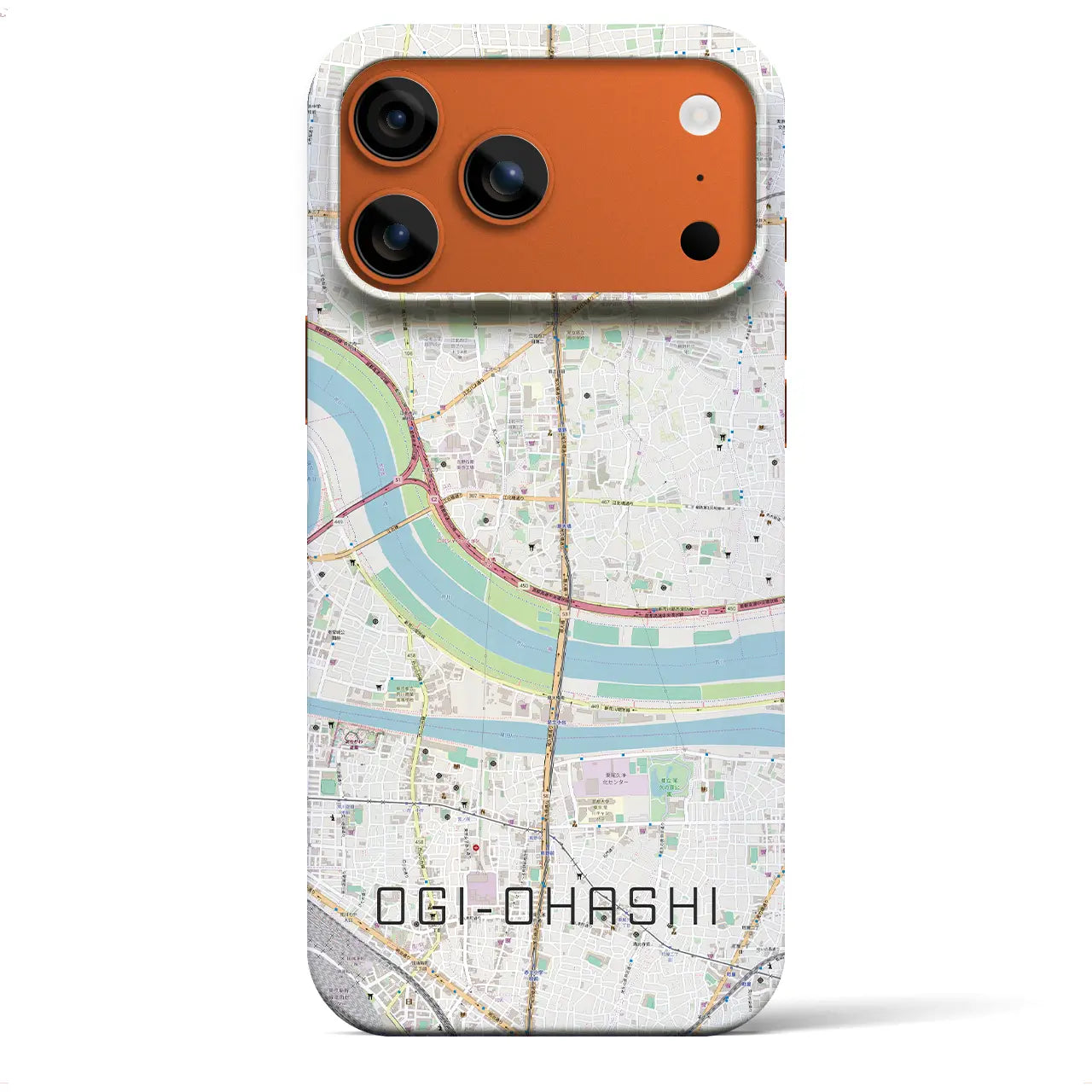 【扇大橋(東京都)】地図柄iPhoneケース(バックカバータイプ)