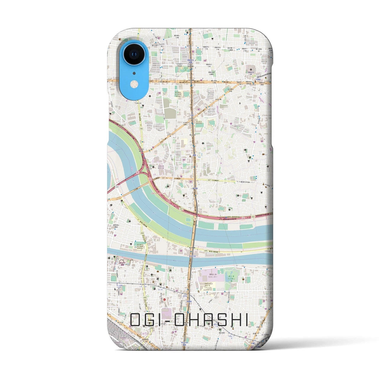 【扇大橋(東京都)】地図柄iPhoneケース(バックカバータイプ)