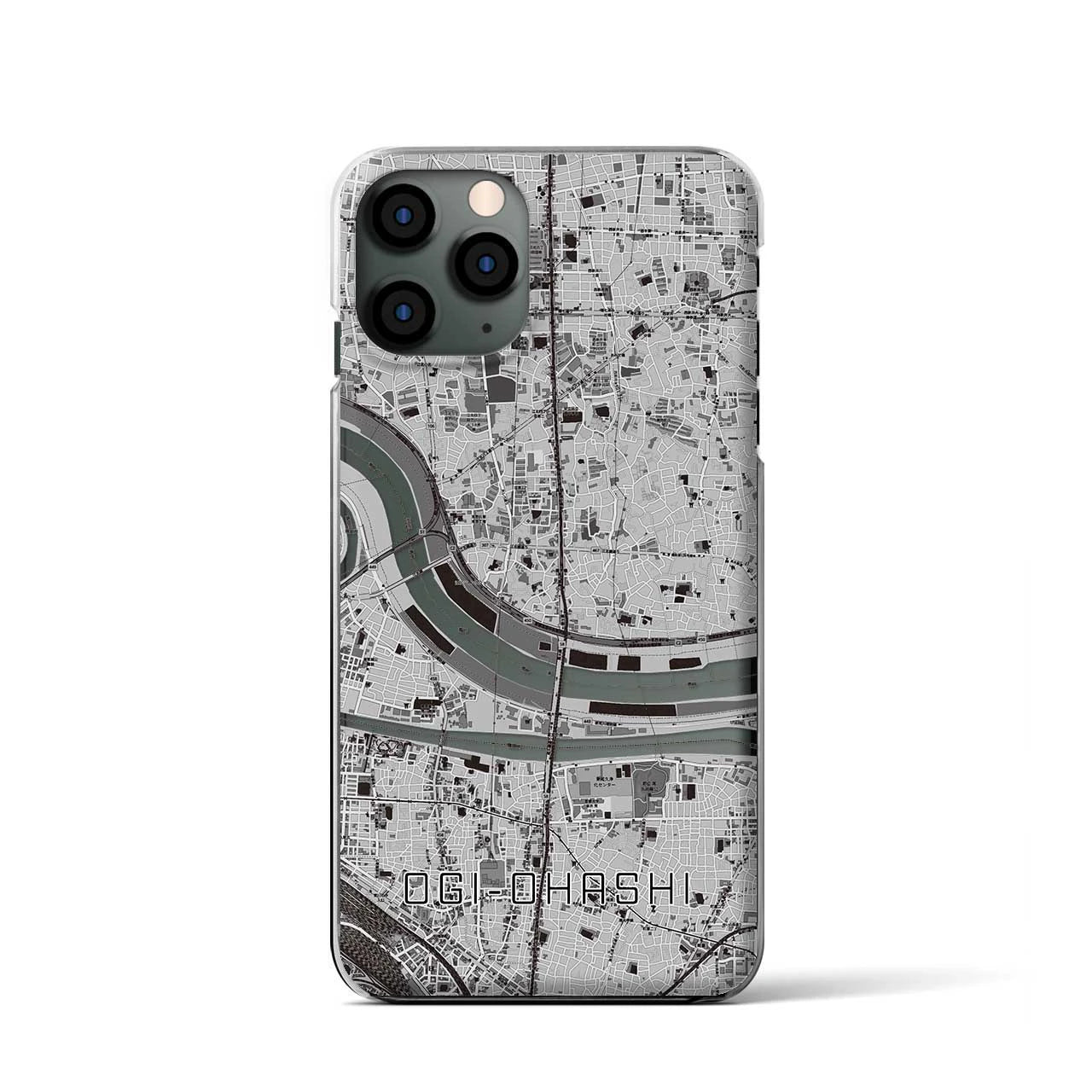 【扇大橋(東京都)】地図柄iPhoneケース(クリアタイプ)