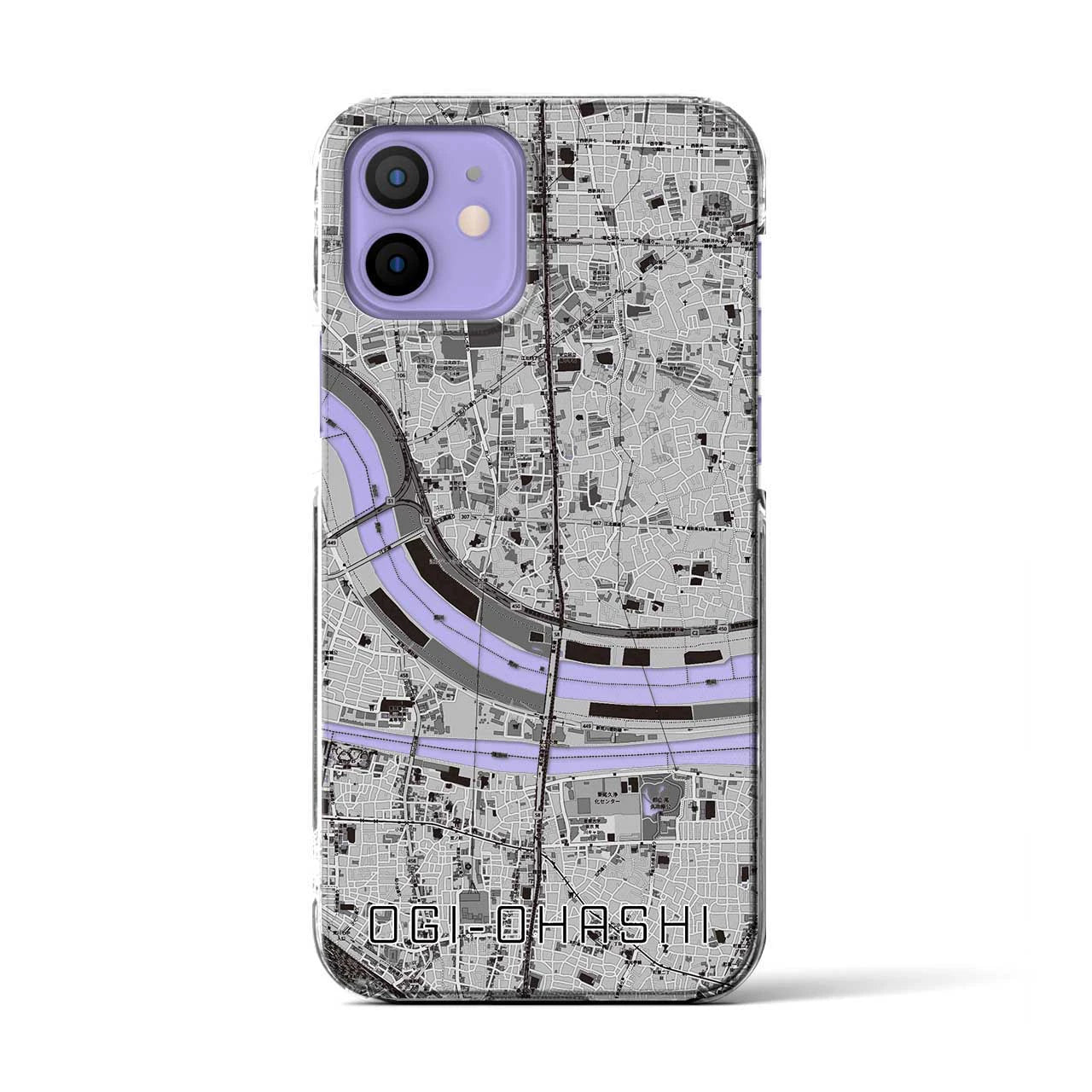 【扇大橋(東京都)】地図柄iPhoneケース(クリアタイプ)