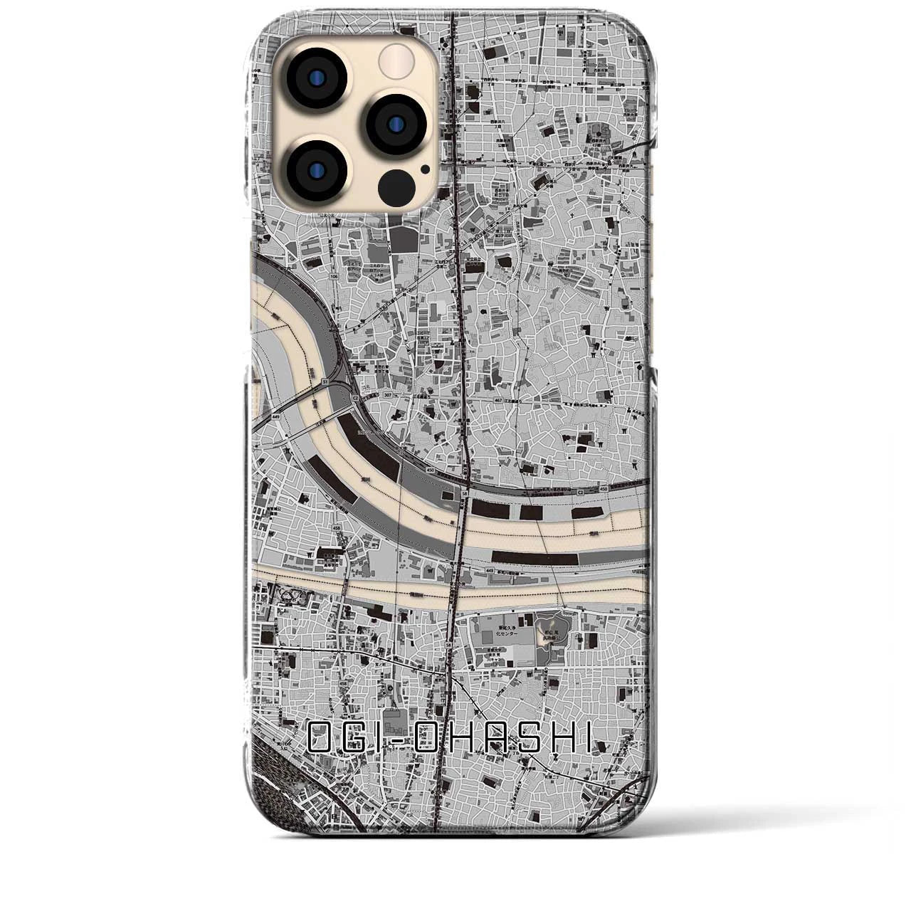 【扇大橋(東京都)】地図柄iPhoneケース(クリアタイプ)