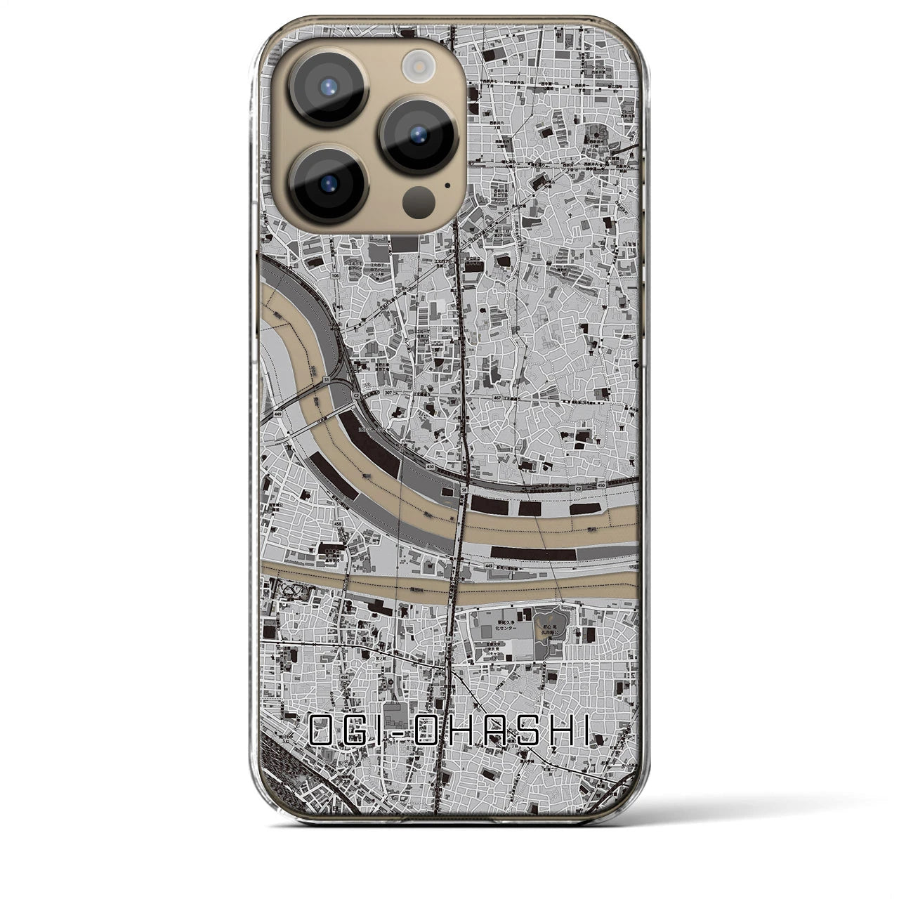 【扇大橋(東京都)】地図柄iPhoneケース(クリアタイプ)