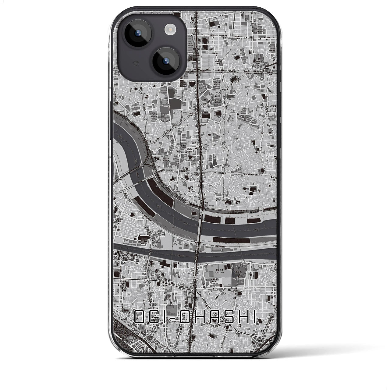 【扇大橋(東京都)】地図柄iPhoneケース(クリアタイプ)