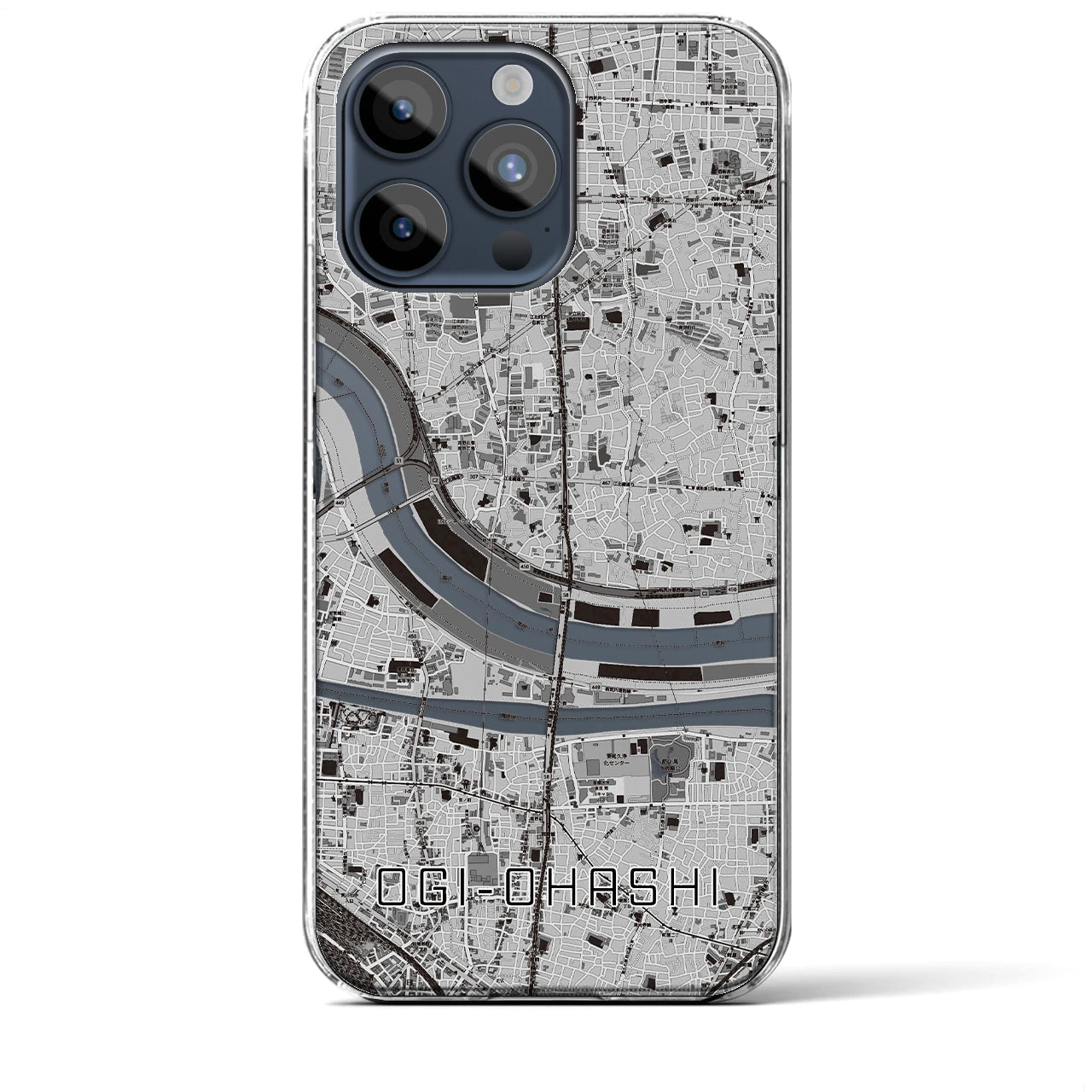 【扇大橋(東京都)】地図柄iPhoneケース(クリアタイプ)