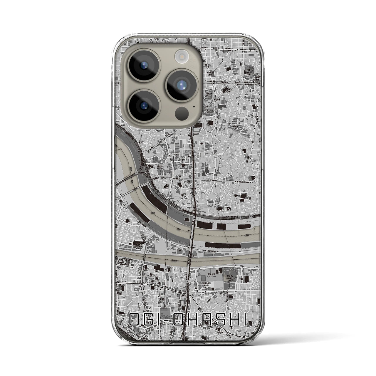 【扇大橋(東京都)】地図柄iPhoneケース(クリアタイプ)