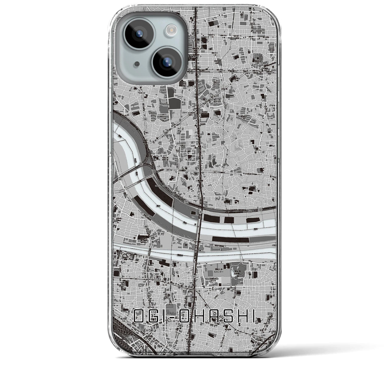 【扇大橋(東京都)】地図柄iPhoneケース(クリアタイプ)