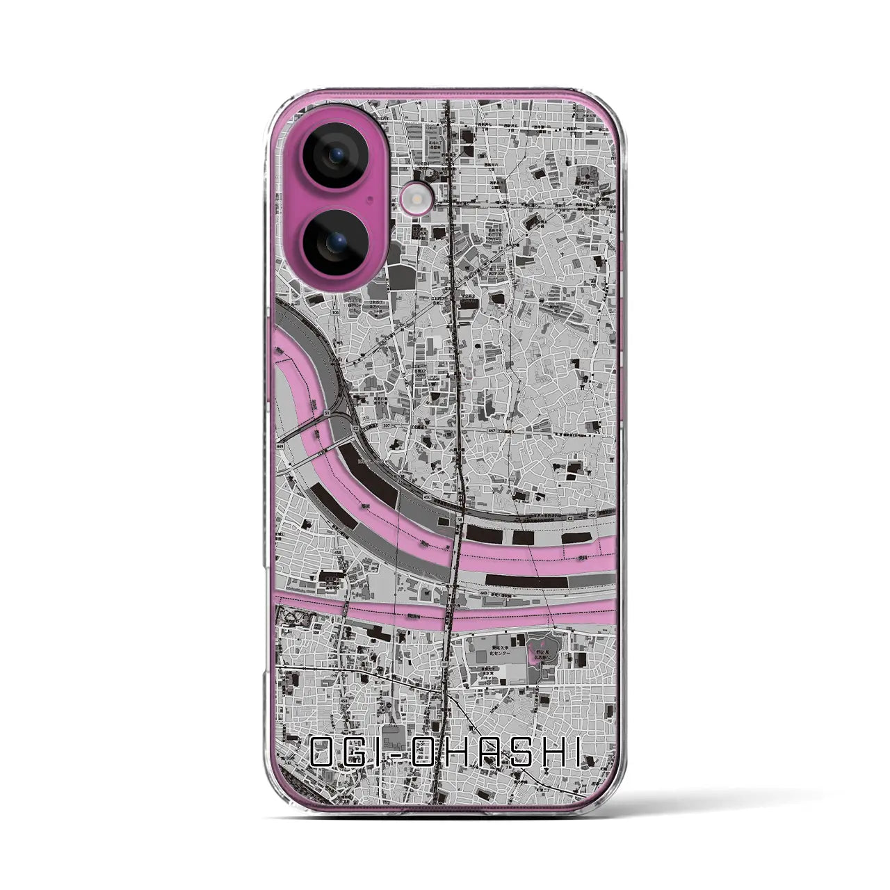 【扇大橋(東京都)】地図柄iPhoneケース(クリアタイプ)