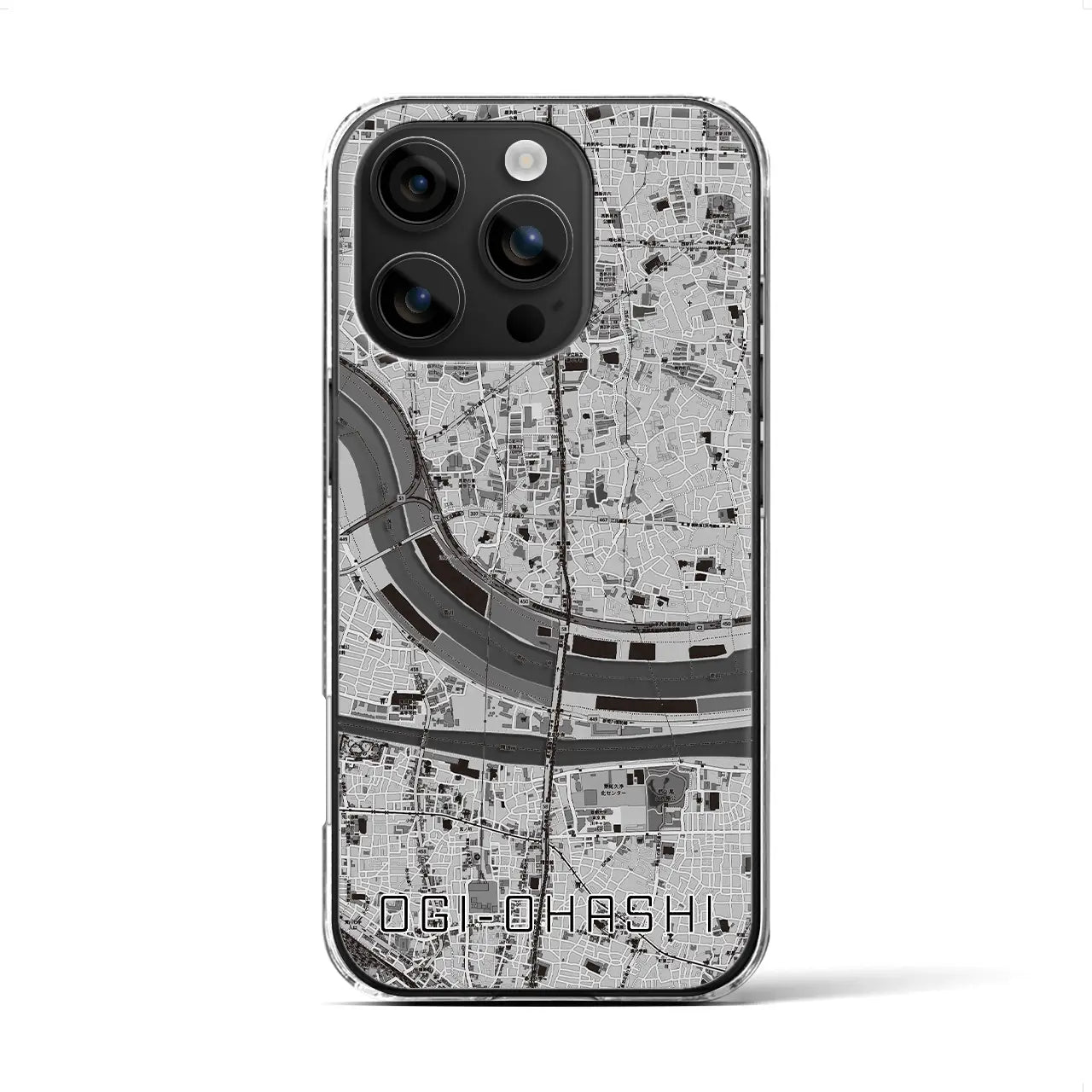 【扇大橋(東京都)】地図柄iPhoneケース(クリアタイプ)