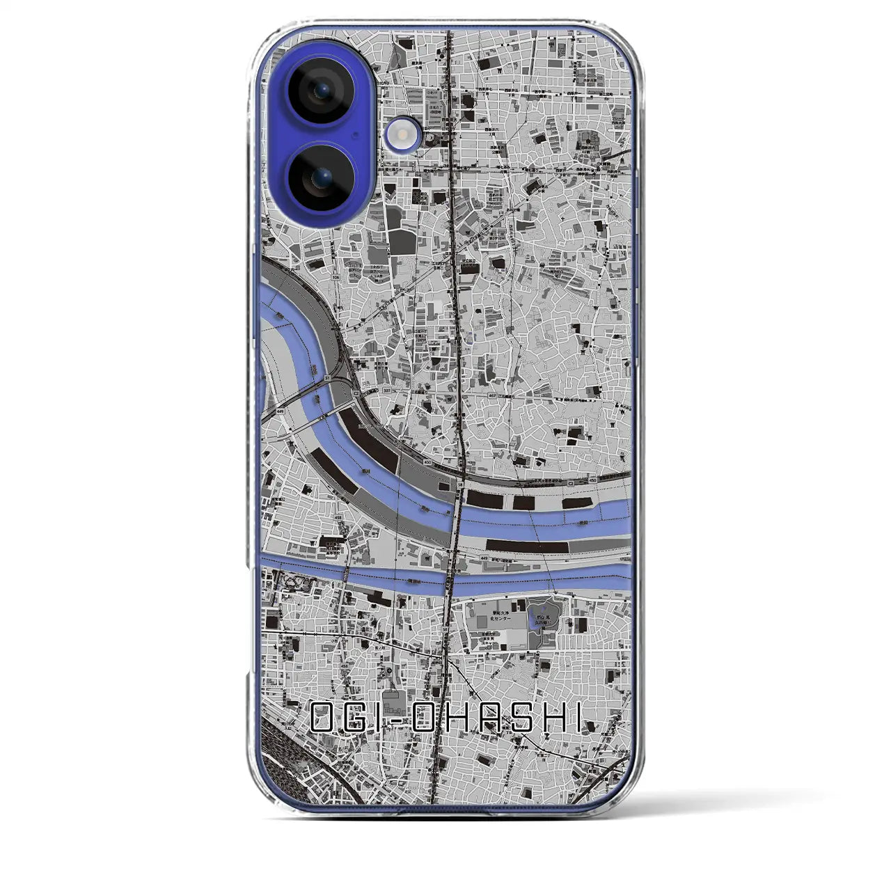 【扇大橋(東京都)】地図柄iPhoneケース(クリアタイプ)