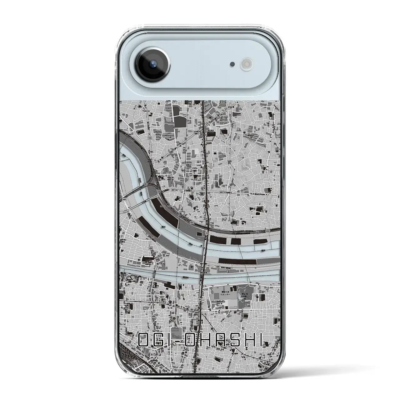 【扇大橋(東京都)】地図柄iPhoneケース(クリアタイプ)