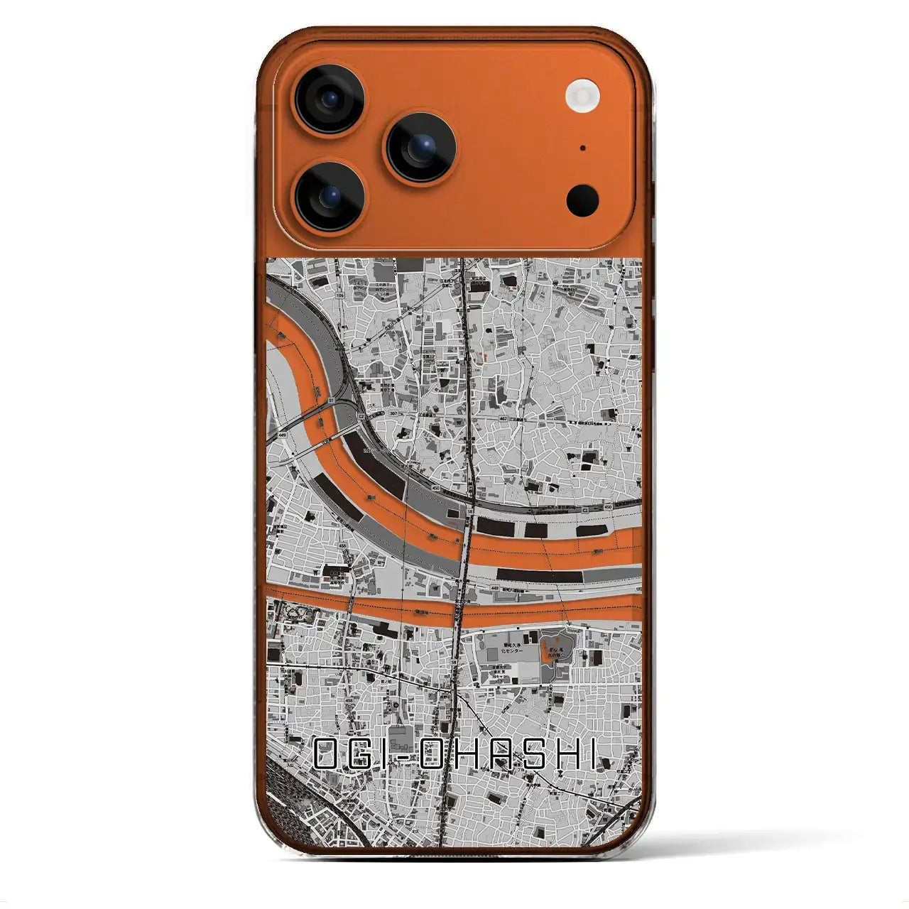 【扇大橋(東京都)】地図柄iPhoneケース(クリアタイプ)