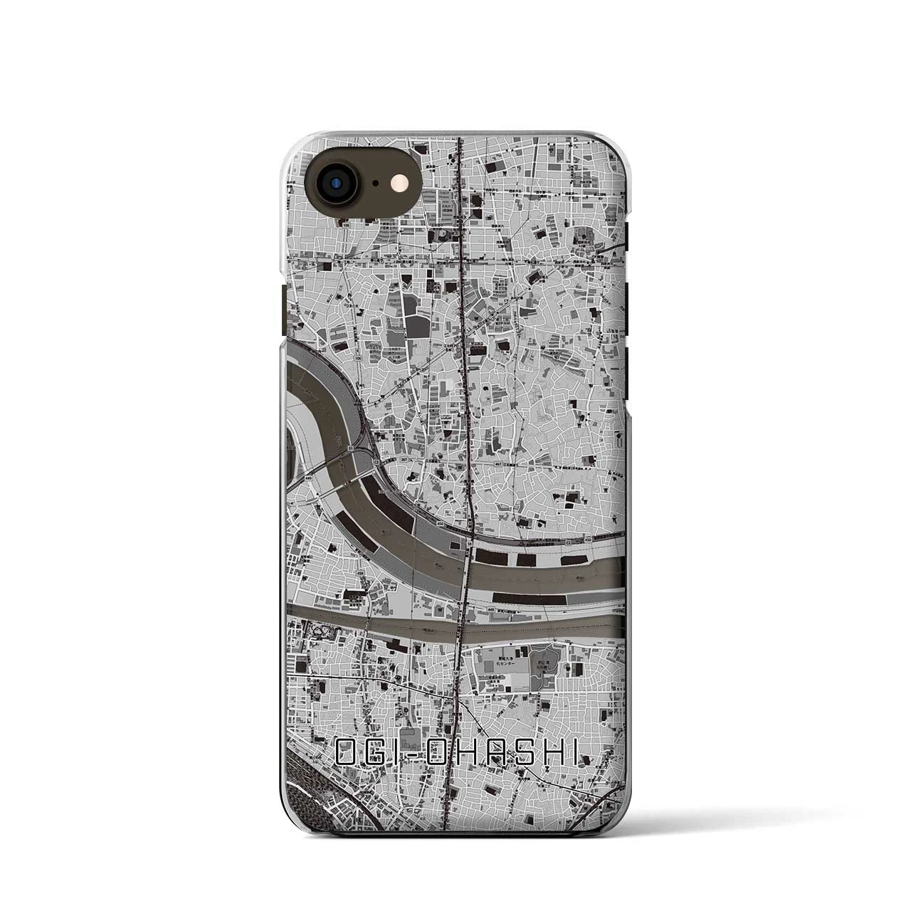 【扇大橋(東京都)】地図柄iPhoneケース(クリアタイプ)