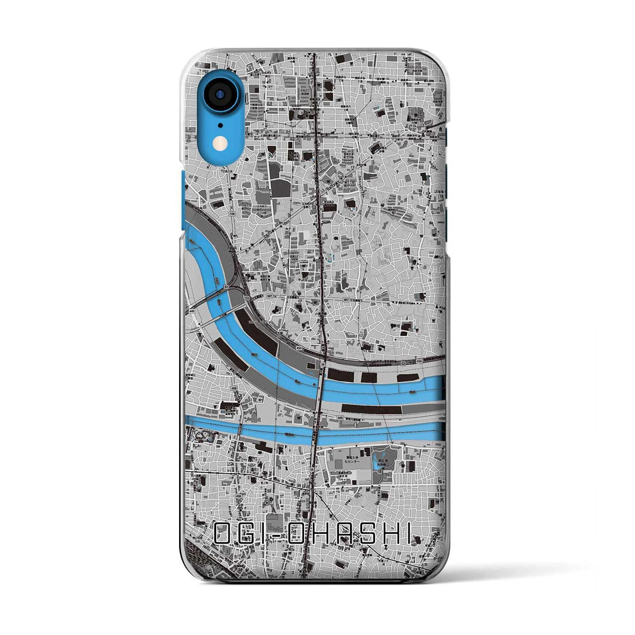 【扇大橋(東京都)】地図柄iPhoneケース(クリアタイプ)