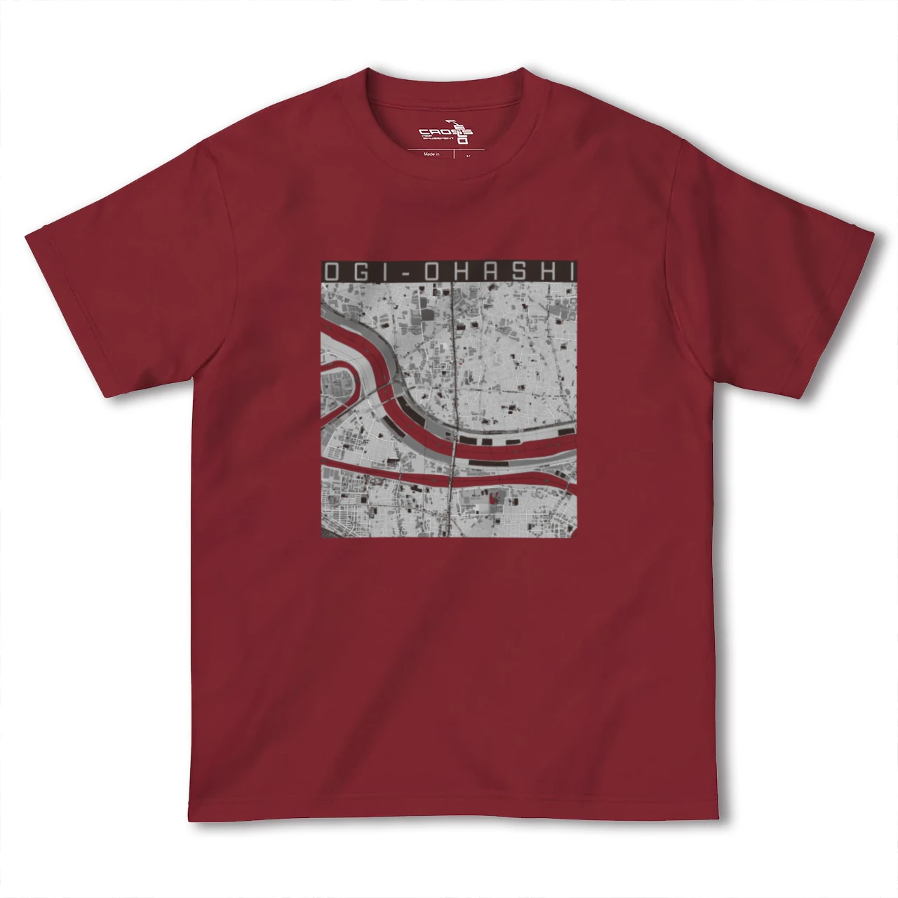 【扇大橋(東京都)】地図柄ヘビーウェイトTシャツ