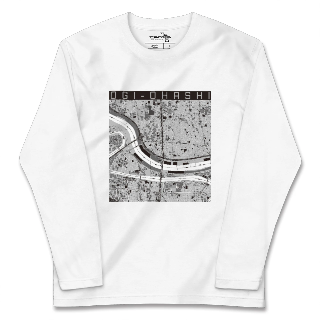 【扇大橋(東京都)】地図柄ロングスリーブTシャツ