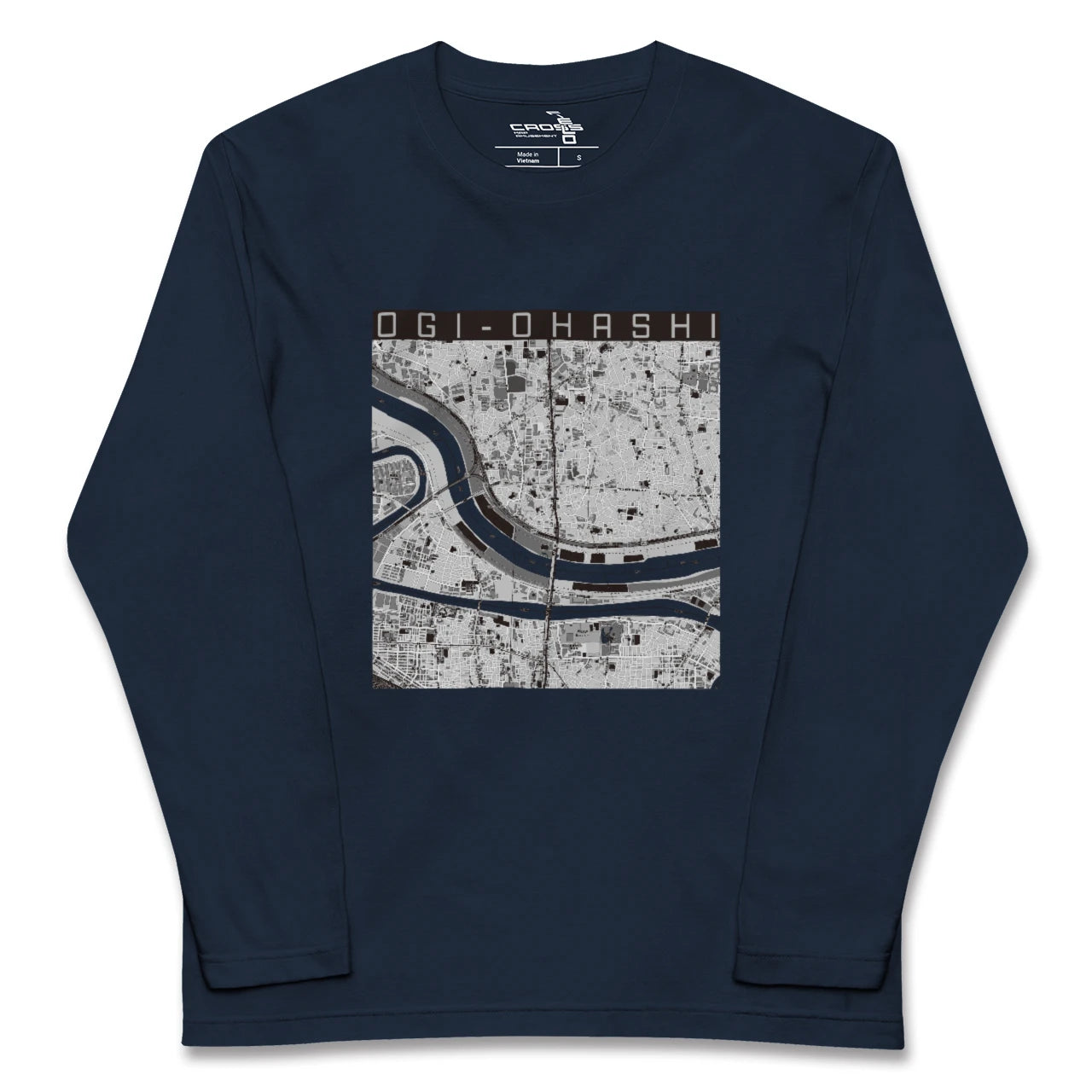 【扇大橋(東京都)】地図柄ロングスリーブTシャツ