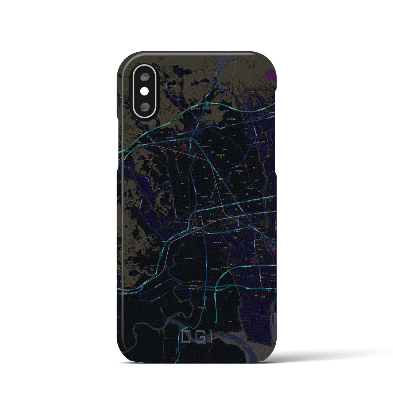 【小城(佐賀県)】地図柄iPhoneケース(バックカバータイプ)