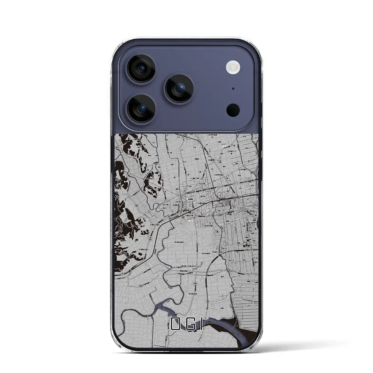 【小城(佐賀県)】地図柄iPhoneケース(クリアタイプ)モノトーン・iPhone 17 Pro Max 用