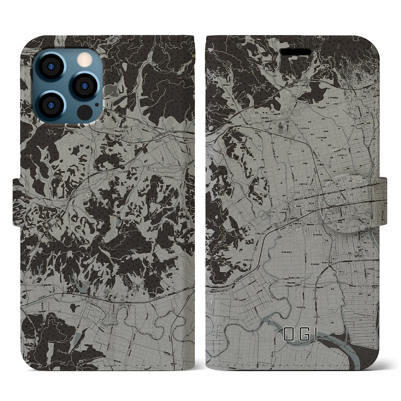 【小城(佐賀県)】地図柄iPhoneケース(手帳タイプ)