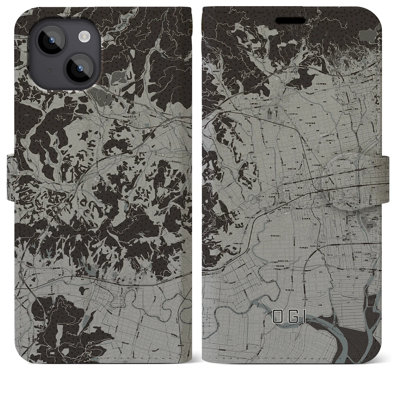 【小城(佐賀県)】地図柄iPhoneケース(手帳タイプ)