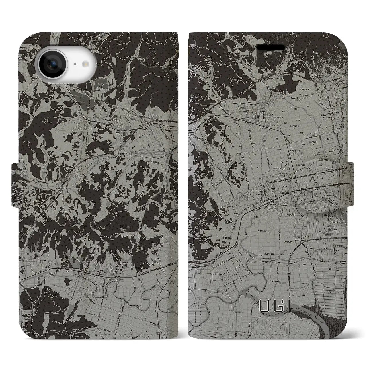 【小城(佐賀県)】地図柄iPhoneケース(手帳タイプ)