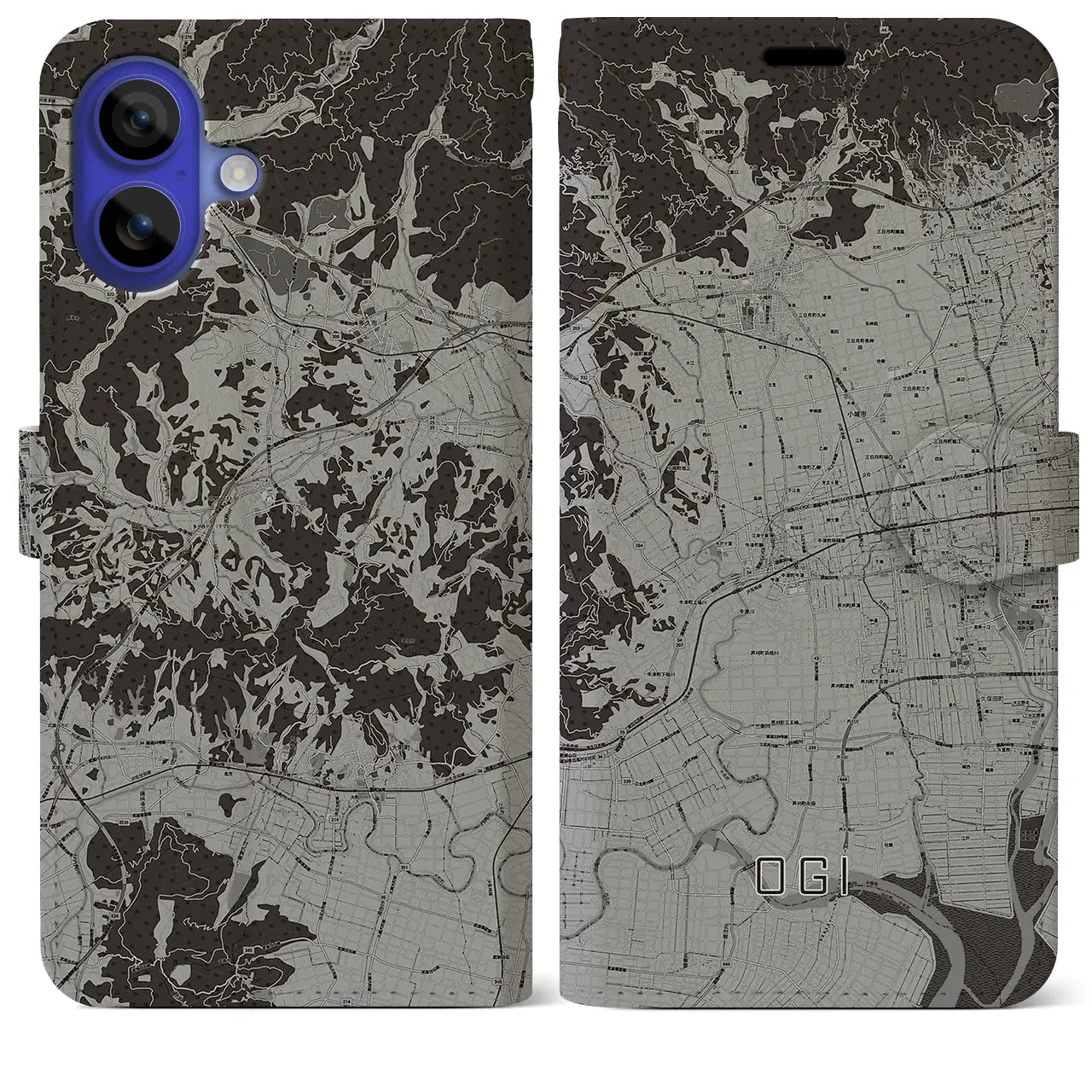 【小城(佐賀県)】地図柄iPhoneケース(手帳タイプ)