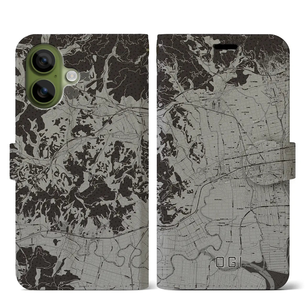 【小城(佐賀県)】地図柄iPhoneケース(手帳タイプ)