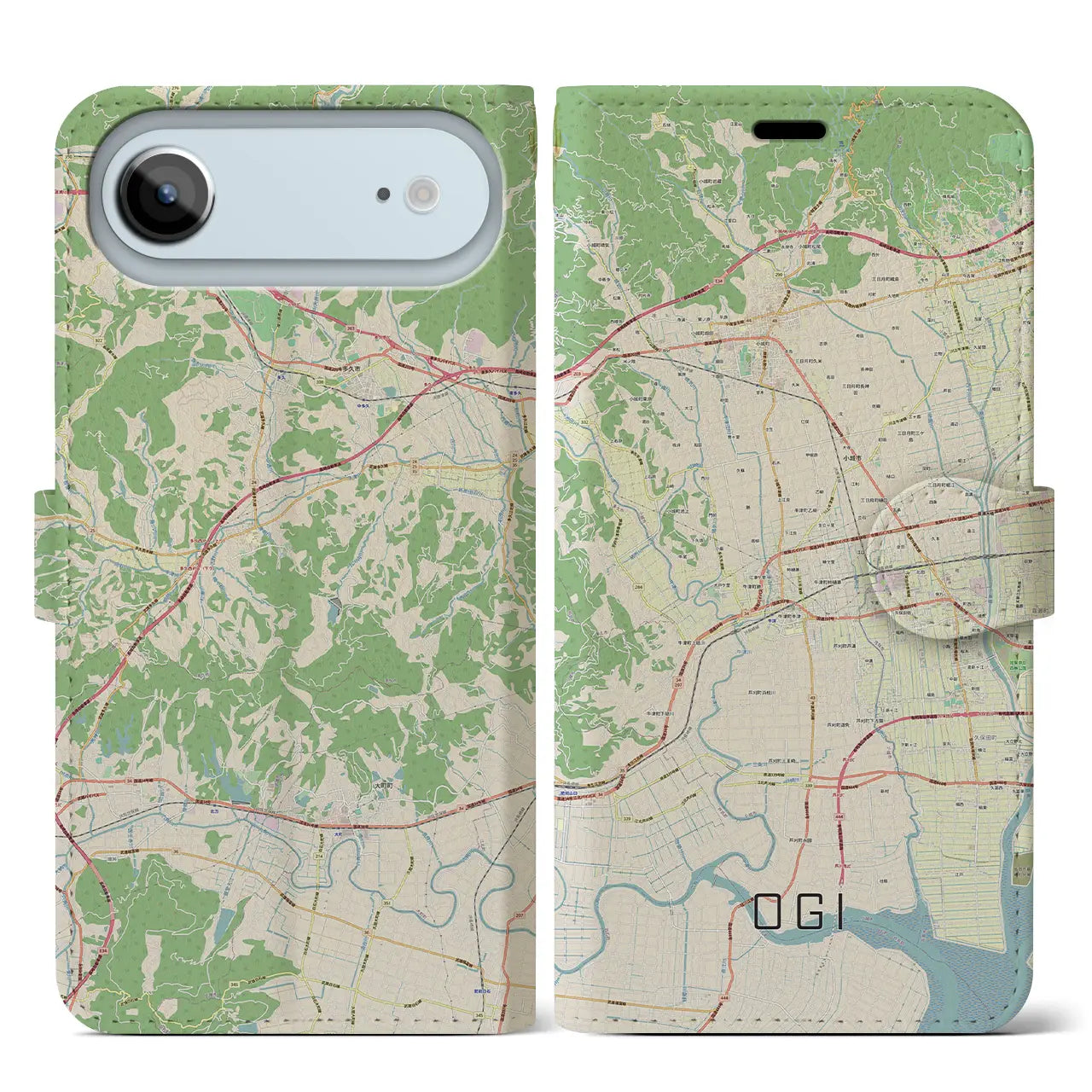 【小城(佐賀県)】地図柄iPhoneケース(手帳タイプ)