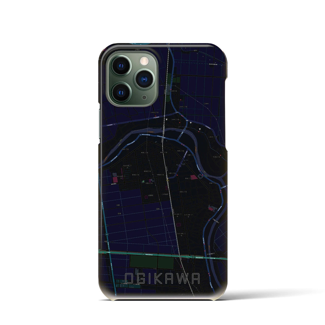 【荻川(新潟県)】地図柄iPhoneケース(バックカバータイプ)