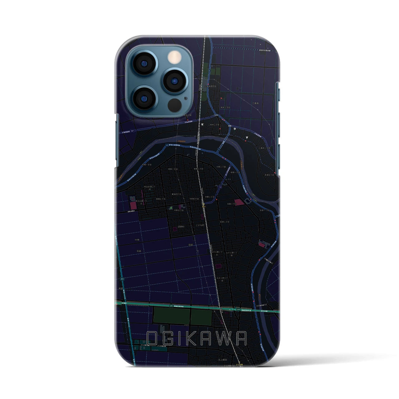 【荻川(新潟県)】地図柄iPhoneケース(バックカバータイプ)