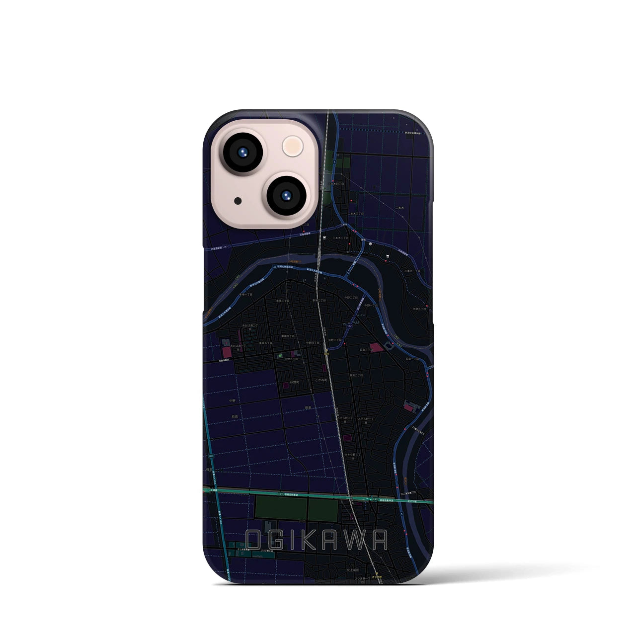 【荻川(新潟県)】地図柄iPhoneケース(バックカバータイプ)