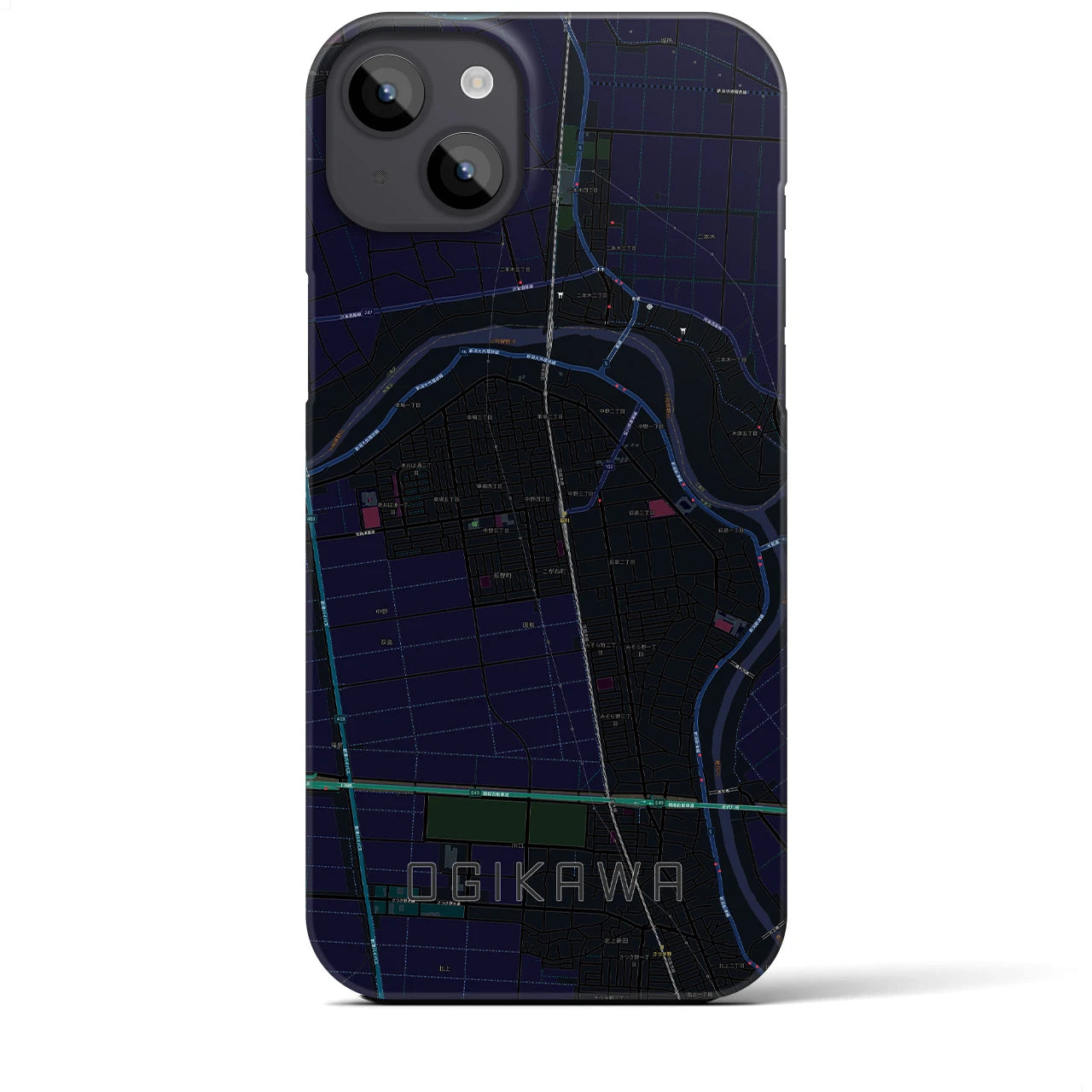 【荻川(新潟県)】地図柄iPhoneケース(バックカバータイプ)