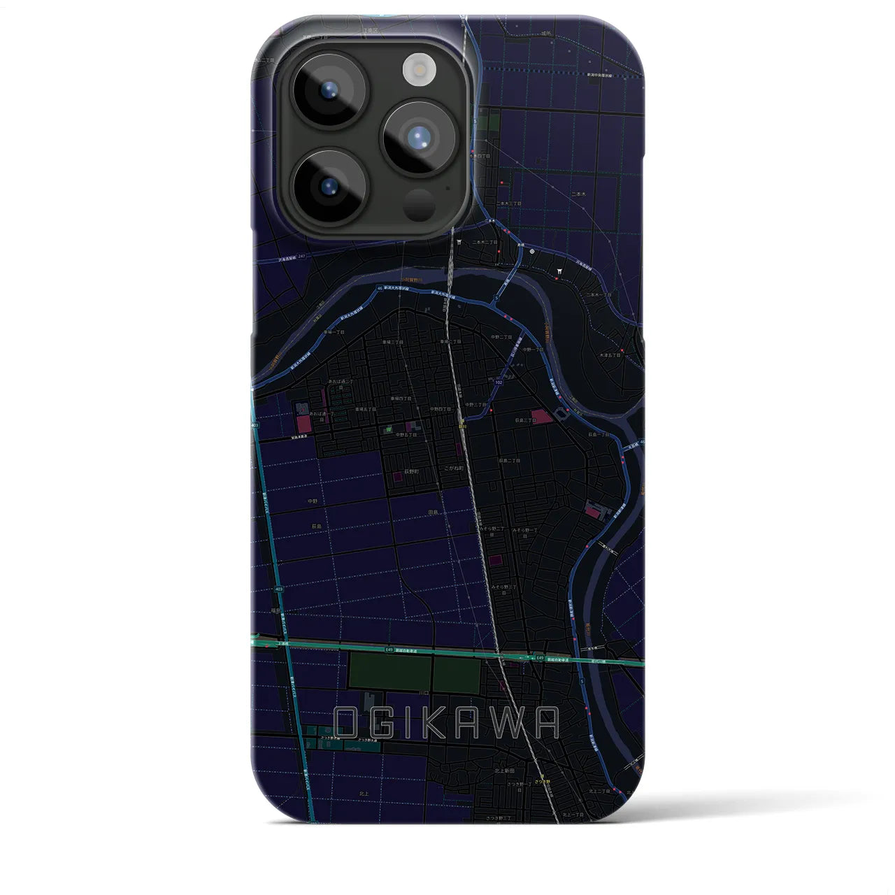 【荻川(新潟県)】地図柄iPhoneケース(バックカバータイプ)