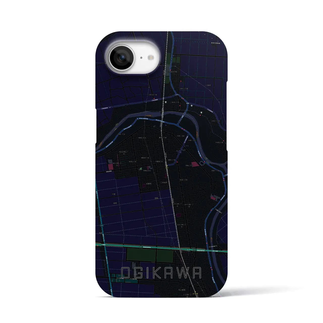 【荻川(新潟県)】地図柄iPhoneケース(バックカバータイプ)